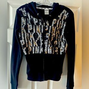 Victoria Secret Pink zip bling Hoodie size Xsmall vintage